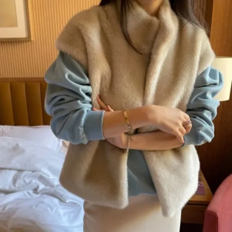 Корейская серия высококачественный меховой жилет верхняя одежда женская зимняя