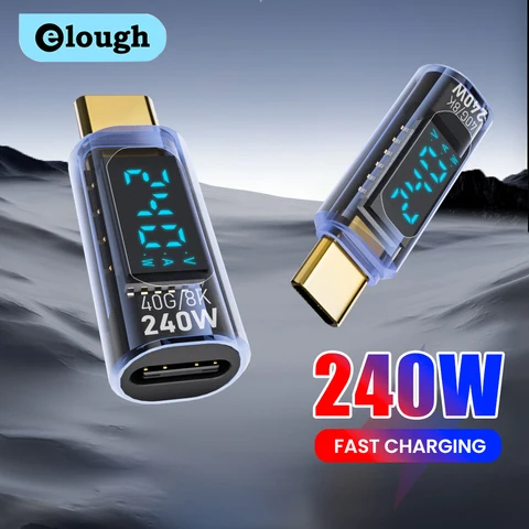 Адаптер elough 240 Вт, 5 А, USB 4, цифровой дисплей Type C на Type C OTG 8K, передача видео для iPhone 15, Samsung, планшетов, ноутбуков