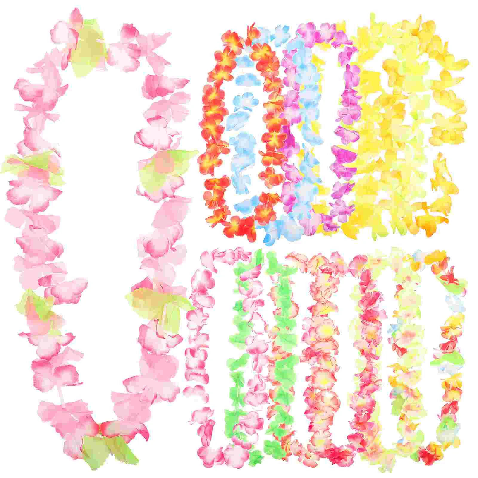 

50PCS Hawaiian Leis Luau Party Supplies Dance Garland Flower Leis for Tropical Luau Hawaiian Party ( Assorted Color )