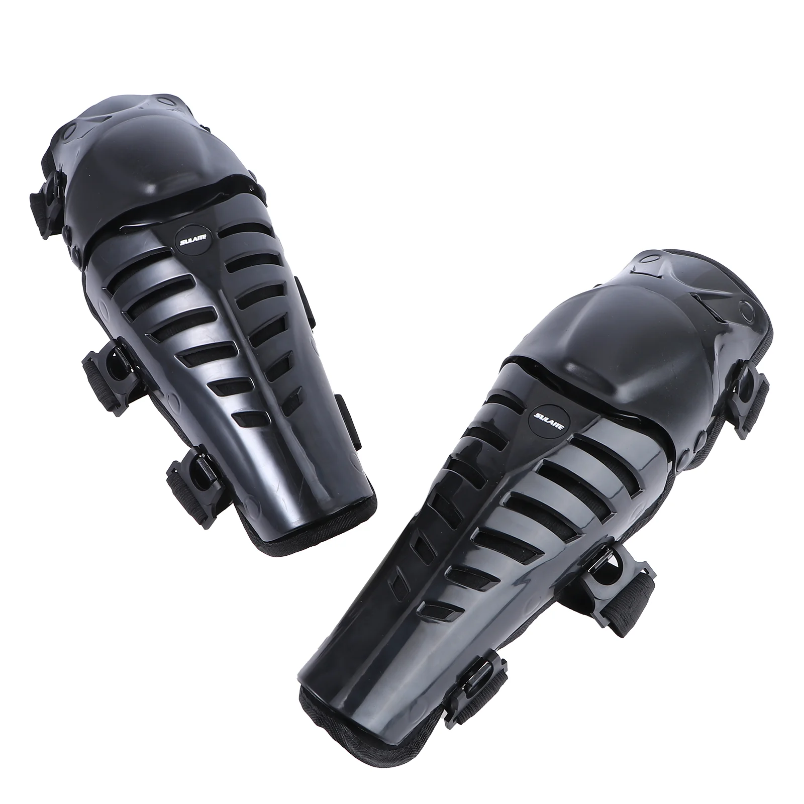

Pair of Motorbike Motocross Racing Off-Road Knee Guard Pads Gears (Black)