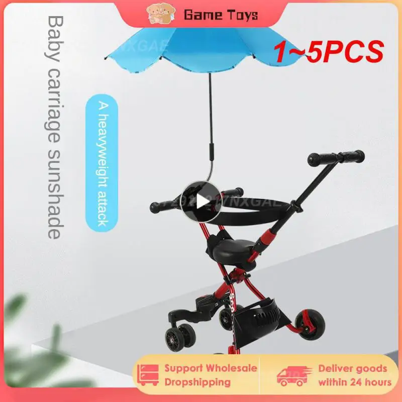 

1~5PCS Protection Sunscree Rainproof Baby Umbrella Infant Stroller Cover Can Bent Freely Does Not Rust Universal Stroller