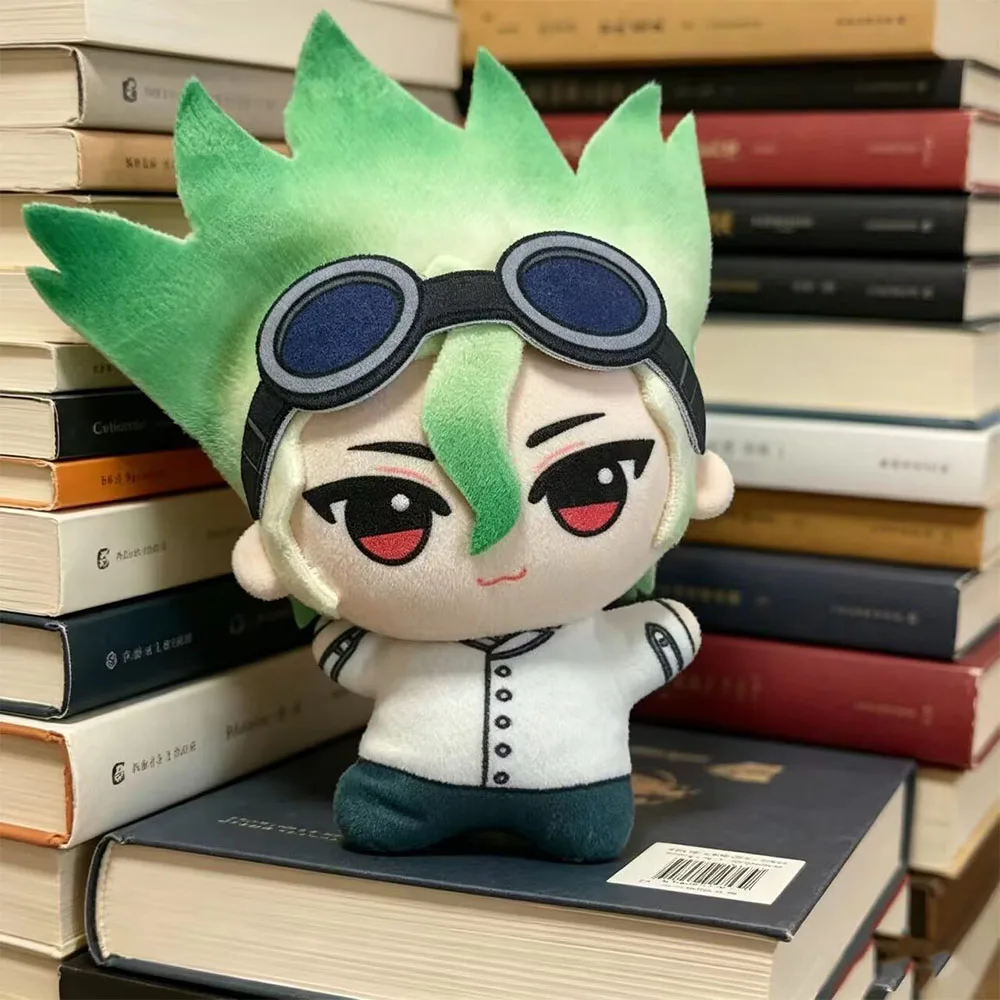 Фото Плюшевая игрушка-кукла Аниме Доктор Стоун (Dr.STONE) Ишигами Сенку в очках, 10 см, коллекционная, милый подарок на день рождения для друзей №3