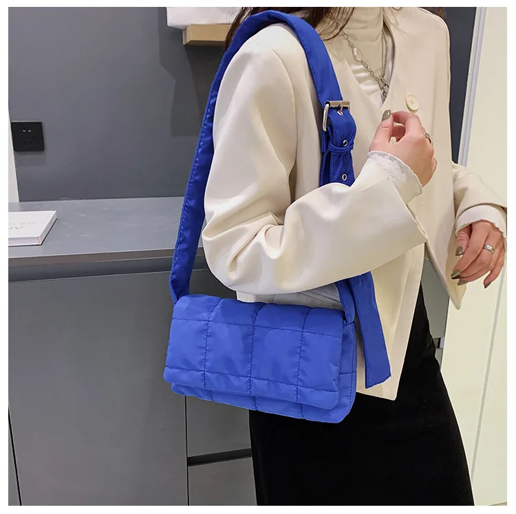 New Fashion Space Pad Cotton Women Shoulder Bags Nylon Padded Quilted Shopper Bags Female Casual Crossbody Bags Handbags