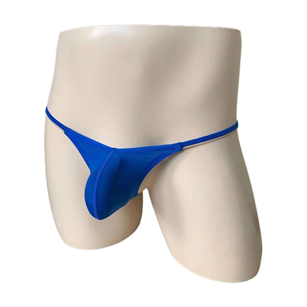 

Men Ice Silk Perspective Low Waist Stretch Thong Breathable Briefs Underpants Sexy Ice Silk Perspective Low Waist Stretch Thong