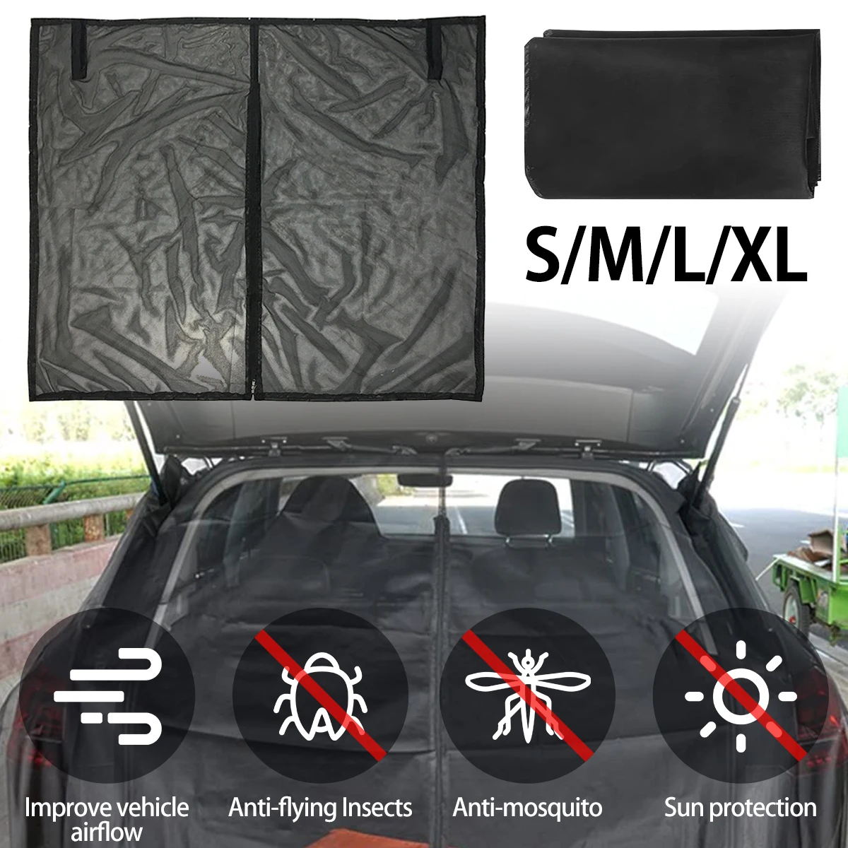 

Автомобильная сетчатая занавеска, защита конфиденциальности, магнитная Автомобильная задняя дверь, тент, заднее ветровое стекло, солнцезащитный экран с двухсторонней молнией для внедорожника