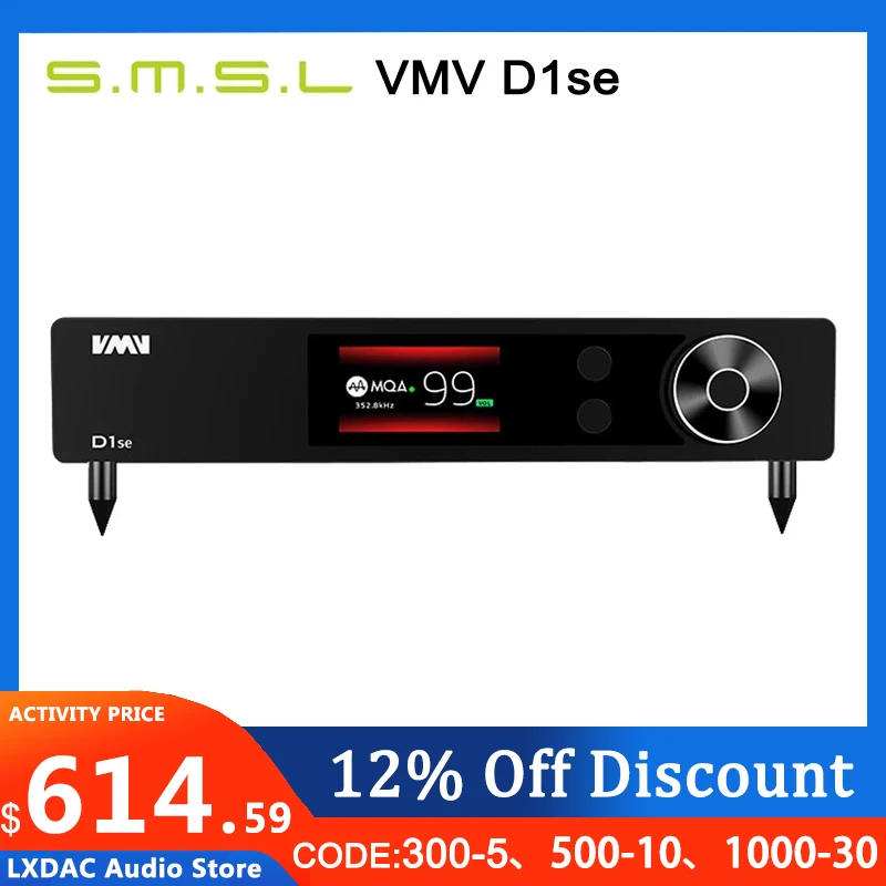 

SMSL VMV D1se высококачественный аудио ЦАП MQA 768 кГц 32bit XMOS Bluetooth5.0 USB оптический коаксиальный RCA DSD512 ES9038PRO с дистанционным управлением
