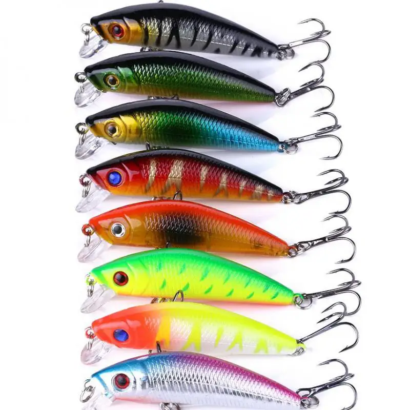 

7cm Artificial Fishing Lures Saltwater Floating Fake Fish 8.1g Accessories Bait Goods Equipment Lure 2022 New Items Sea Carp Set