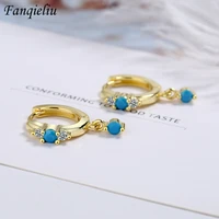 fanqieliu gold color s925 stamp new jewelry gift woman zircon drop earrings for girl luxury fql21017