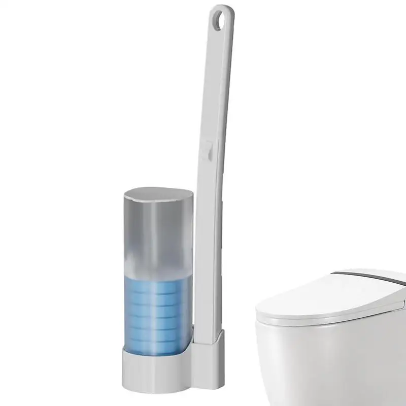 

Toilet Bowl Brush Portable Toilet Accessories, Household 360-degree Toilet Cleaning System, Long Handle Toilet Wand Kit Tools