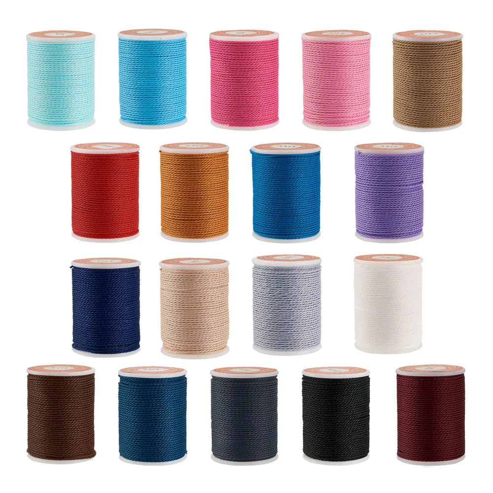 

18 Rolls 1mm Waxed Polyester Cord Mixed Color Twisted Cord for Necklace Bracelet DIY Braided Jewelry Making Rope about 11m/roll