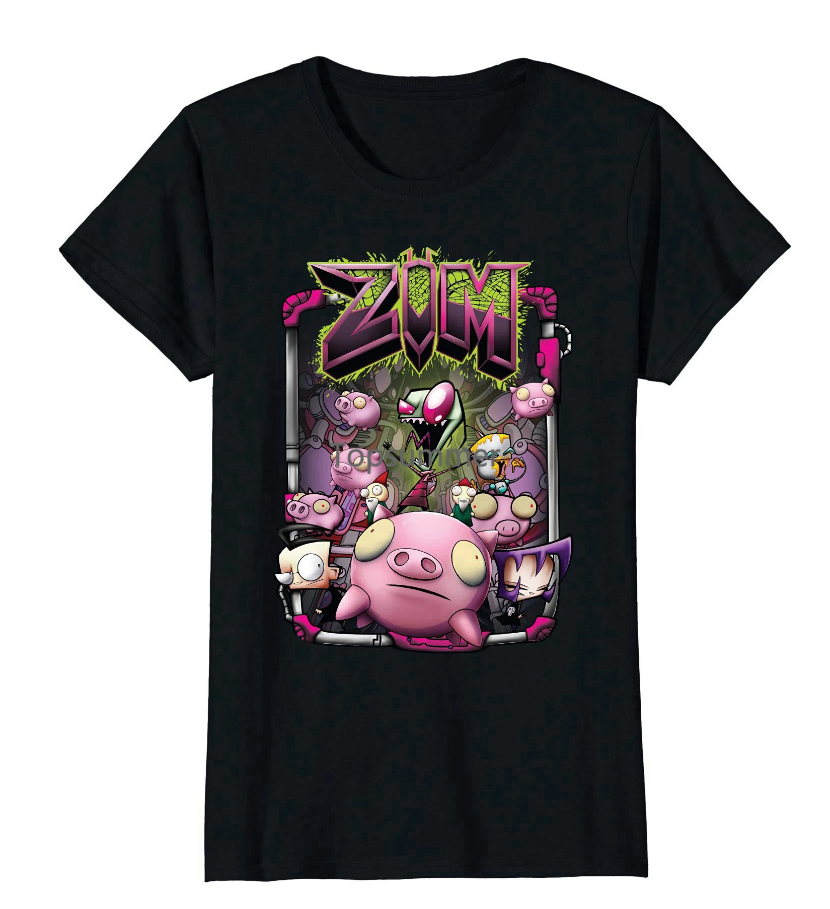 

Women'S Tee Invader Zim Rubber Piggy Army T Shirt 2019 Summer Girl Female Lady Short Sleeve Shirt