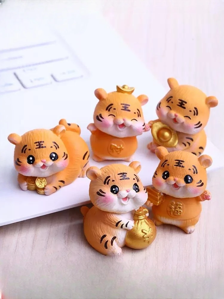 

Little Tiger Car Decompression And Healing Series Mini Cute Office Computer Desktop Decoration Year Mascot