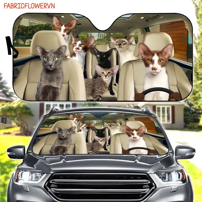 

Oriental Shorthair Car Sunshade, Cat Car Decoration, Cat Windshield, Cat Lovers Gift, Cat Car Sunshade, Gift For Mom, Gift For D