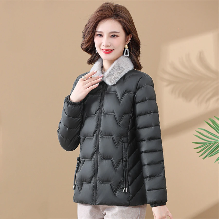 Glossy Ultralight Winter Cotton Padded Jacket Thicken Short Women Warm Parkas Basic Solid Coat Casual Korean Snow Wear Outwear