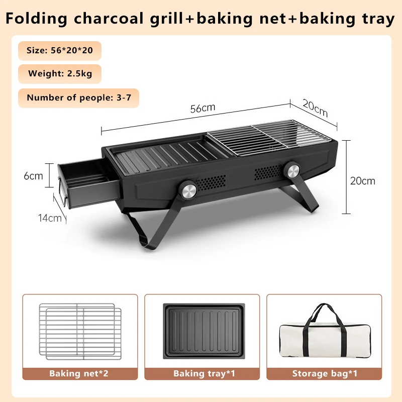 

Folding Barbecue Stove Portable Outdoor Small Camping Picnic Burner Folding Stainless Steel Charcoal Grill Camping Barbecue