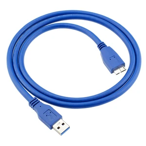 Cablecc Blue Male USB 3.0-A to Male USB 3.0 Micro B Cable 1M
