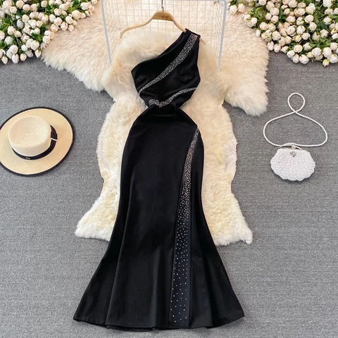 Модное сексуальное платье Neploe с косым воротником для женщин, без бретелек, без рукавов, для банкета, для хозяйки, платья Merimaid, легкие платья