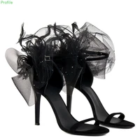 black flower party high heel womens solid stiletto open toe scrub bag heel sexy one line buckle new arrival sandals women