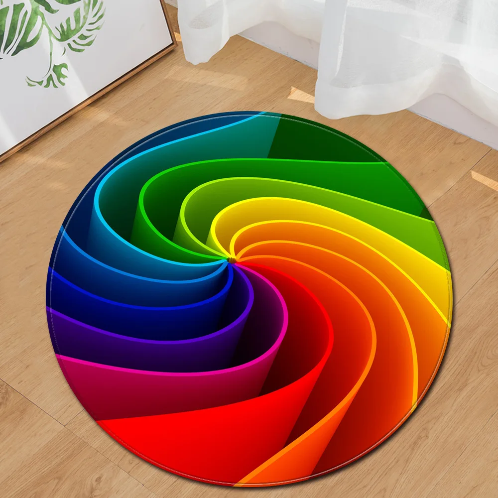 

Modern Round Carpet Chair Cushion Kids 3D Printing Bedroom Floor Bedside Mat Living Room Decoration Rug Tapis Salon Doormats