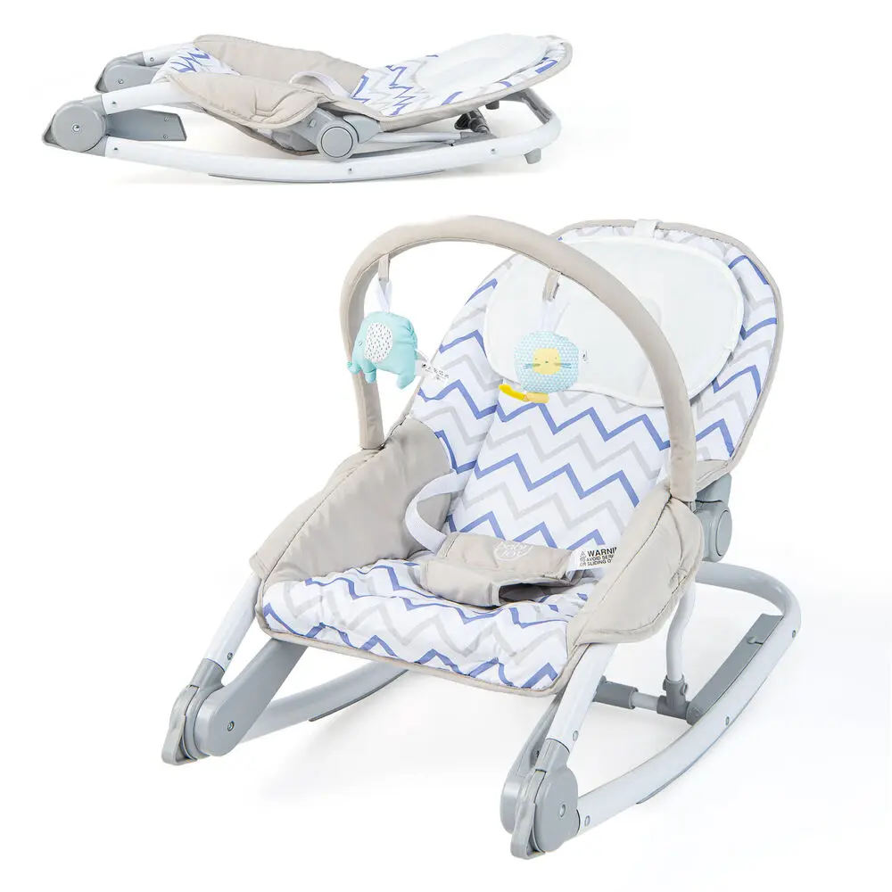 

Складное детское кресло-качалка Babyjoy 2-в-1 с регулируемой спинкой