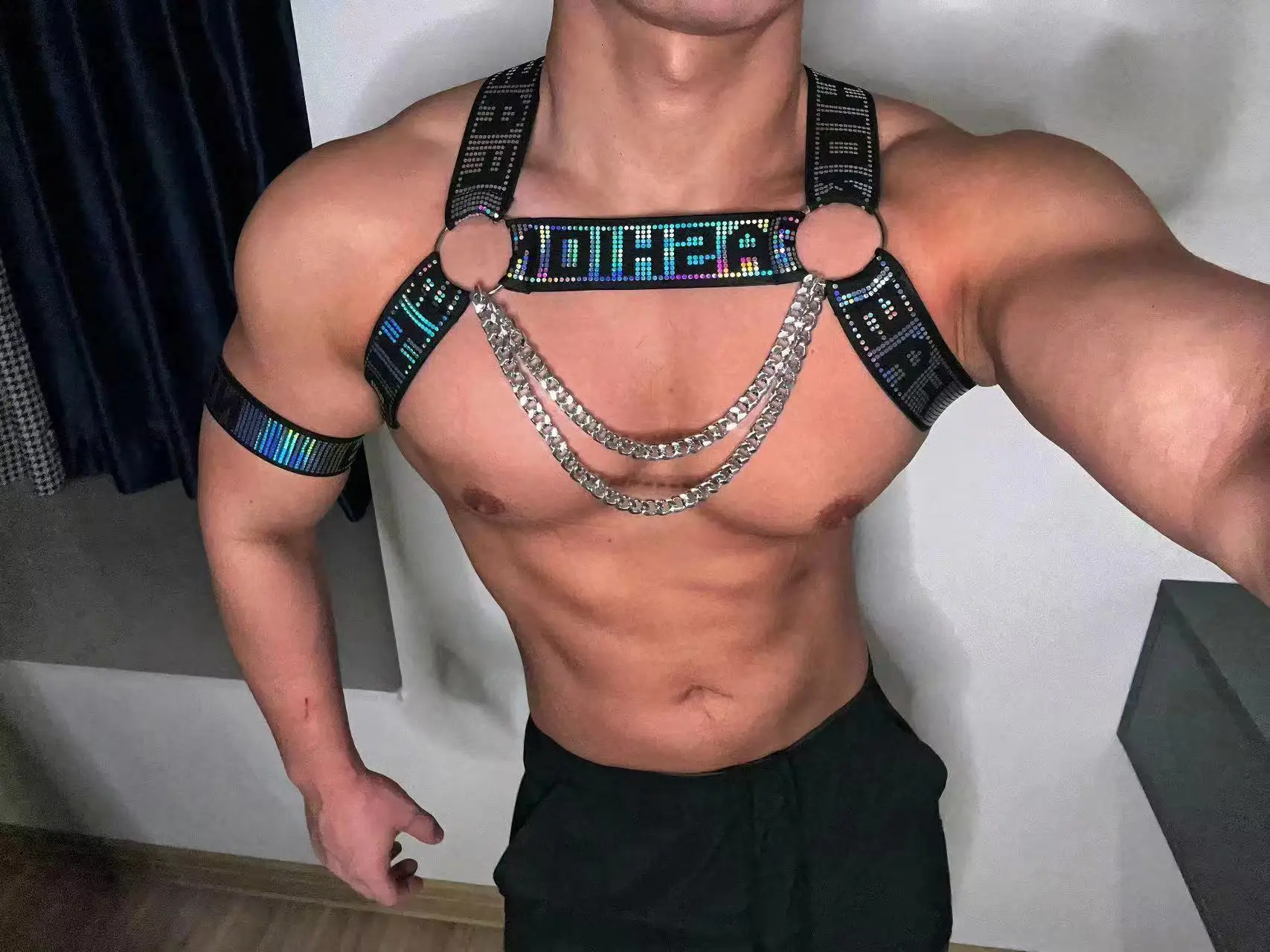 Сексуальный эластичный бандаж для мышц грудной клетки фотосъемка с темой Wp