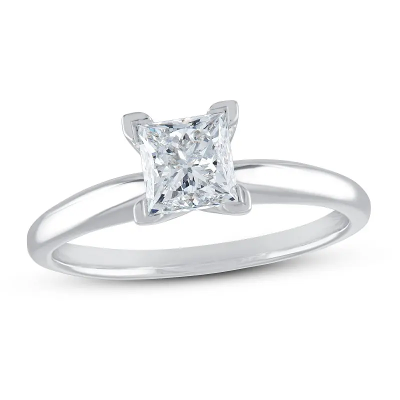 

HESHI Diamond Solitaire Engagement Ring Princess-cut White