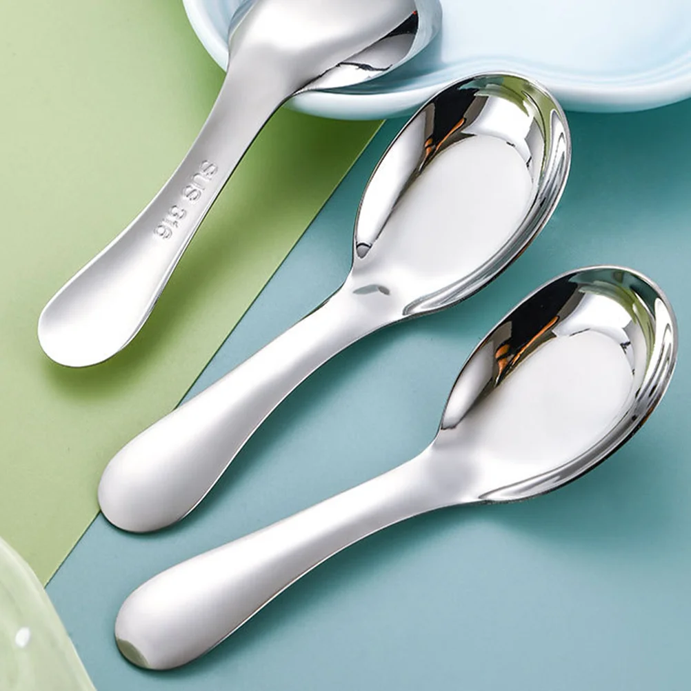 

Stainless Steel Spoon Short Handle Spoon Porridge Spoon Rice Spoon Kids Spoon