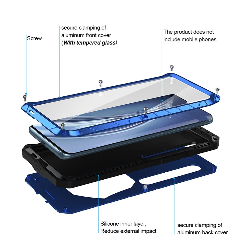 Imatch Phone Case For Xiaomi Mi 11 10 Pro Lite Case Hard Aluminum Metal Tempered  Protector Heavy Duty Cover For Xiaomi 10 Ultra