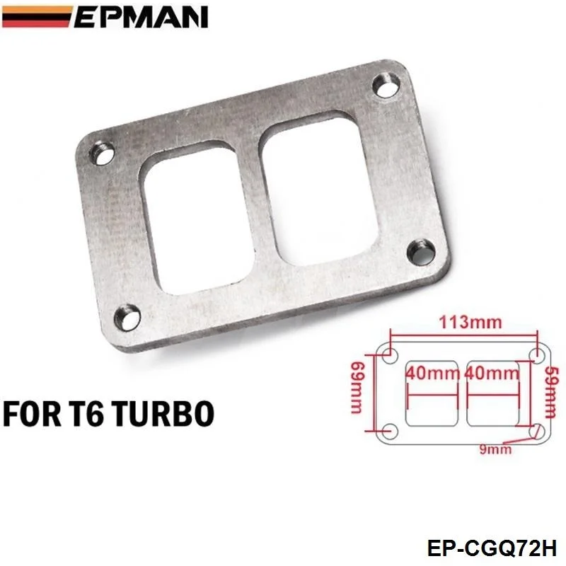 Фото EPMAN Jdm Performance T6 Разделенный впускной фланец турбонаддува Отверстия с резьбой Двойная прокрутка Большая рама 1/2 дюйма EP-CGQ72H №2