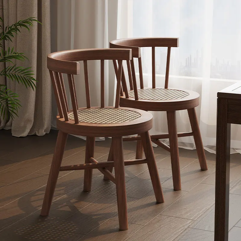 Kitchen Backrest Rattan Modern Simple Chair Negotiation Mid Century Sillas Home Furniture Wkdc