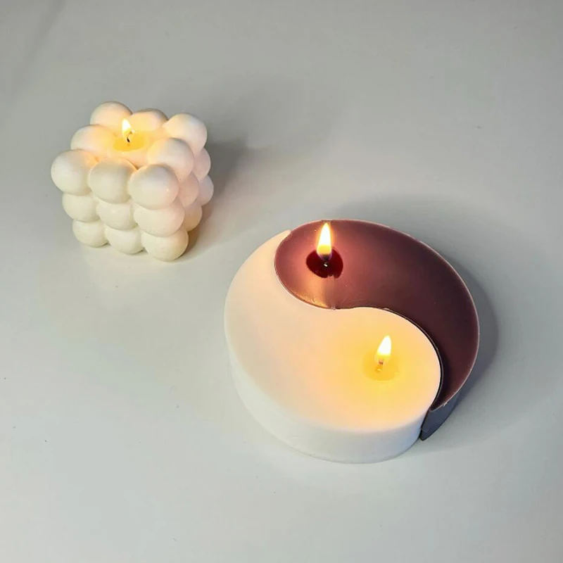 Форма в виде свечи Tai Chi Yin Yang для самостоятельной сборки силиконовая форма