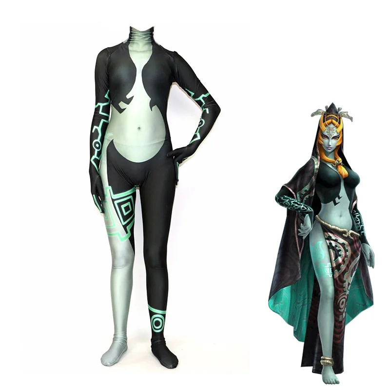 

Woman Fantasia Twilight Princess Cosplay Costume Ladies Midna Zentai Jumpsuit Costume Monkey Halloween Carnival BodySuit