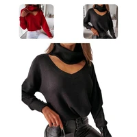 simple blouse chic buttons cuffs stretchy elegant hollow out solid color pullover for daily wear pullover top women blouse