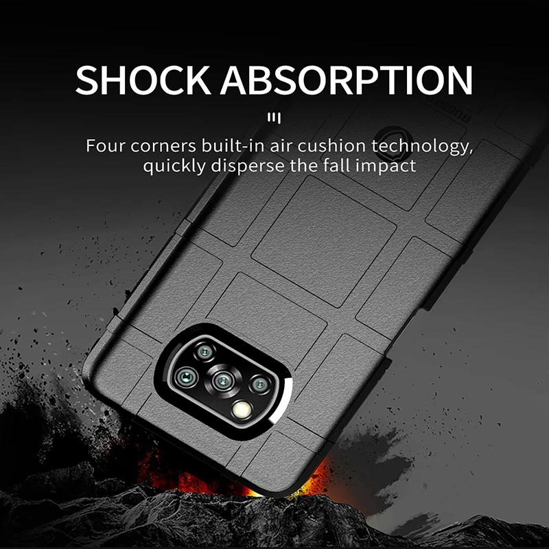 Case for Xiaomi POCO X3 M3 Cases Military Rugged Shield Silicone Cover for Redmi Note 11 4G 10T Lite 10 9 8A 8T 7A 9S Note10 Pro