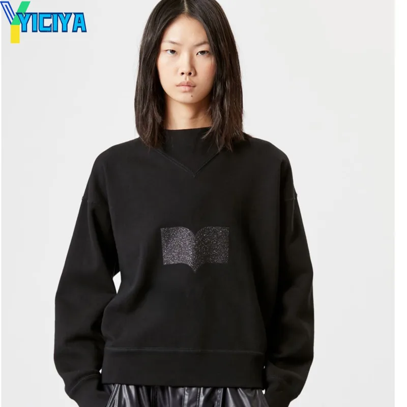 

YICIYA hoodie IS brand y2k Sweatshirt hoodies Women's sweater Long sleeves Blouse streetwear French Female hood pullovers new