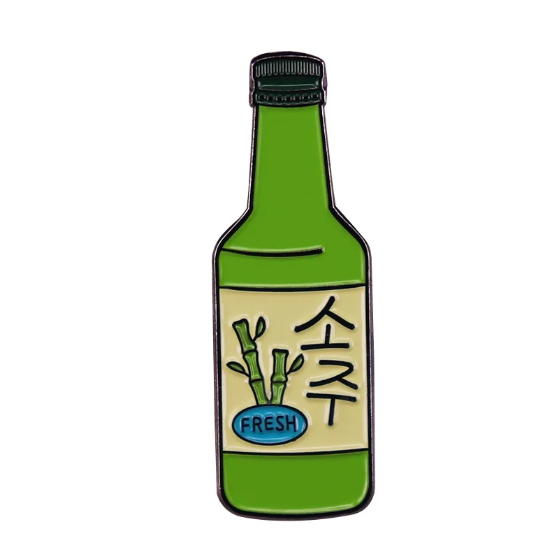 

Korea Soju Chapter Jewelry Gift Fashionable Creative Cartoon Brooch Lovely Enamel Badge Clothing Accessories