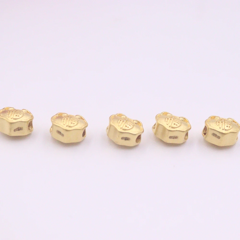 

1PCS Real 999 24k Yellow Gold Pendant For Women 3D Propitious Cloud Blessing Ruyi Loose Bead 0.1-0.2g
