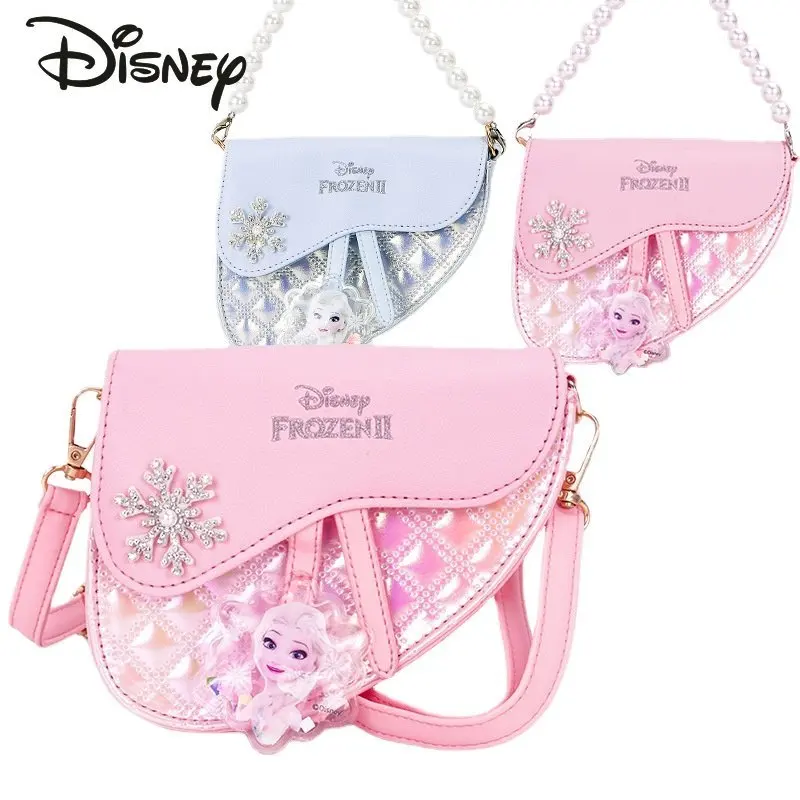 Disney Ice and Snow Qiyuan New Crossbody Bag Fashion High Quality Children's Shoulder Bag Cartoon Little Fresh Princess Handbag