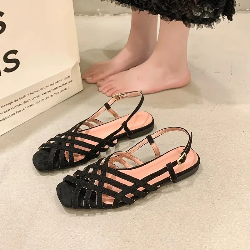 Женские универсальные Босоножки с открытым носком однотонные удобные