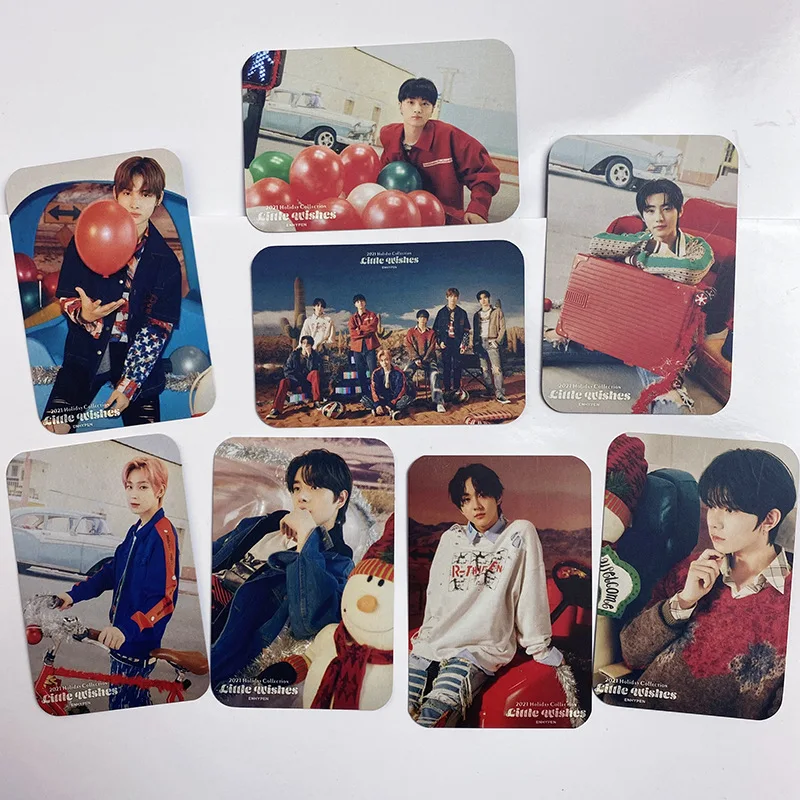 

8pcs/set ENHYPEN Photocard KPOP Group 2021 Holiday Collection Little Wishes Picture Cards Photo Cards LOMO Card for Fans