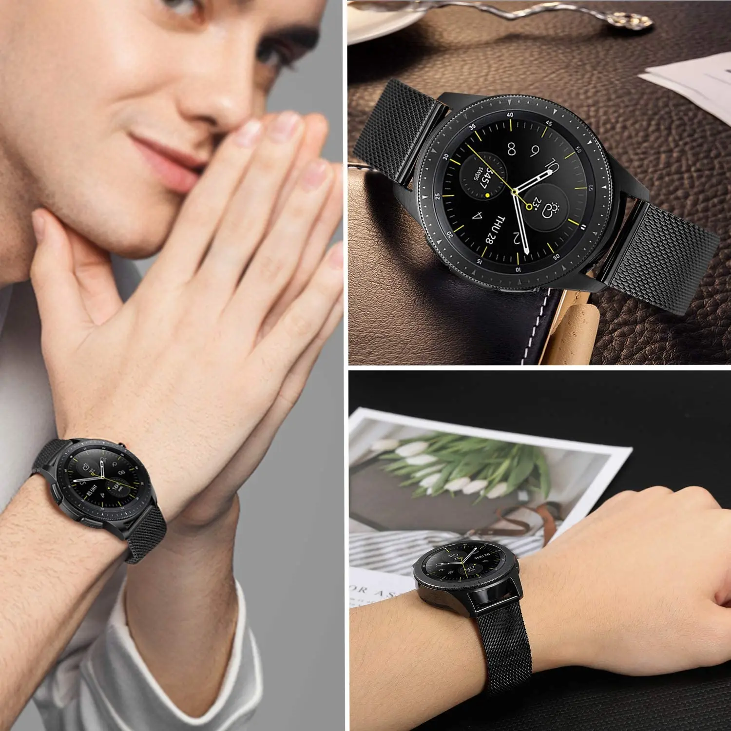Металлический браслет для Huawei Watch GT 3 GT2 Pro 2 46 мм кожаный ремешок Samsung Galaxy 4 5 40 44 22 20