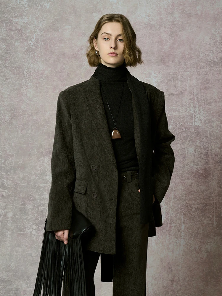 [MODX] Белый киоск 2024 новый костюм на осень/зиму женское свободное пальто Snow Neil