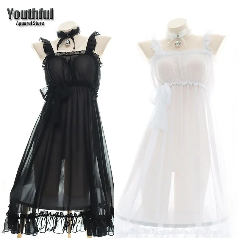 

Women Erotic Sexy Lingerie Mesh See Through Nightdress Sleeping Dress Exotic Apparel Dresses Nightgown