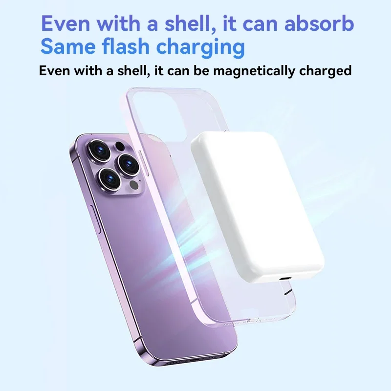 Беспроводное магнитное зарядное устройство Power Bank 50000 мАч, 120 Вт, быстрая зарядка, портативный внешний аккумулятор для iPhone и Android (art.: 3920db0517568) - 3920db0517568