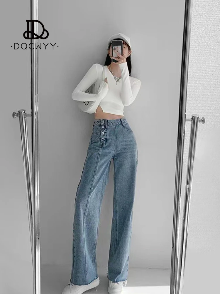 

Женские джинсы, новинка сезона осень-зима 2023, повседневные модные синие прямые нестандартные брюки с ярким рисунком, с высокой талией