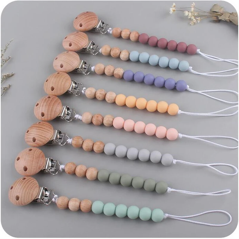 

Silicone Beads Baby Anti-drop Chain Pacifier Clips Infant Nipple Appease Soother Chain Clips Dummy Holder Nipple Clip Baby Stuff