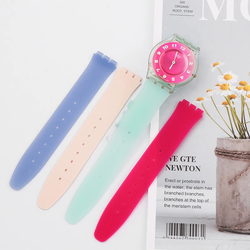Women's Silicone strap Watch Accessories Suitable for Swatch Skin SFK360 SFK361 SFK397 SVUB100 SVOW100 Sports Watch band buckle