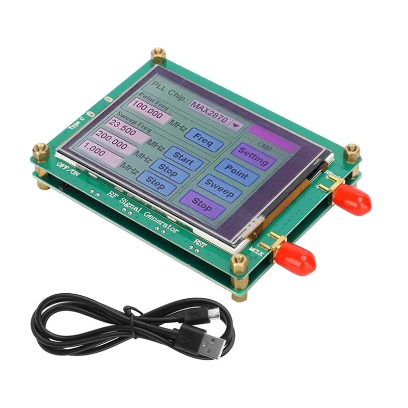 

MAX2870 23.5Mhz-6000Mhz RF Signal Source Generator Module High Stability Low Noise LCD Display Signal Sensor Meter Easy Install