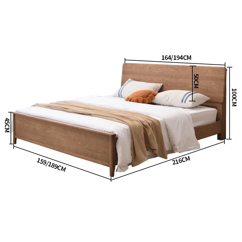 

Скандинавская Ясеневая односпальная кровать 1,5 м из массива дерева двухспальная кровать 1,8 м современная простая кровать для хозяина семейной брачной кровати