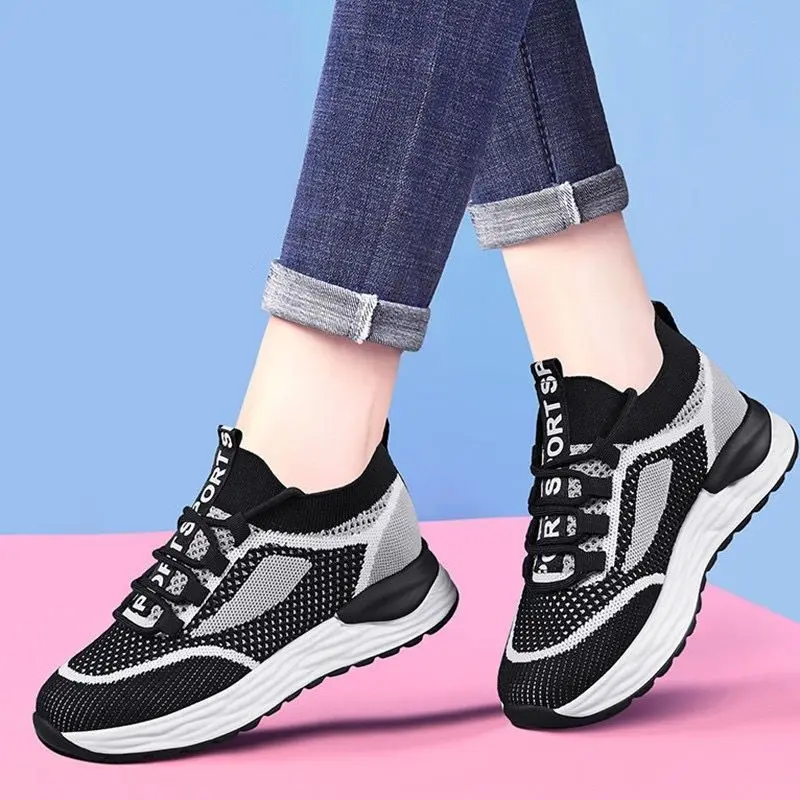 

BCEBYL New Fashion Mesh Breathable Shoes Casual Shoes Comfortable Mom Shoes Lightweight Soft Sole Sneakers Women's Shoes